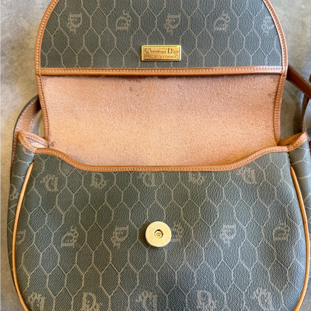 Dior VINTAGE Honeycomb Monogram Saddle Crossbody, Christian Dior
